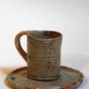 Tasse fine et sous tasse verte